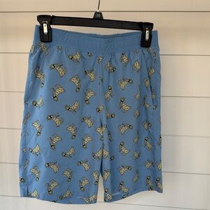 Blue Shorts with Dog Print